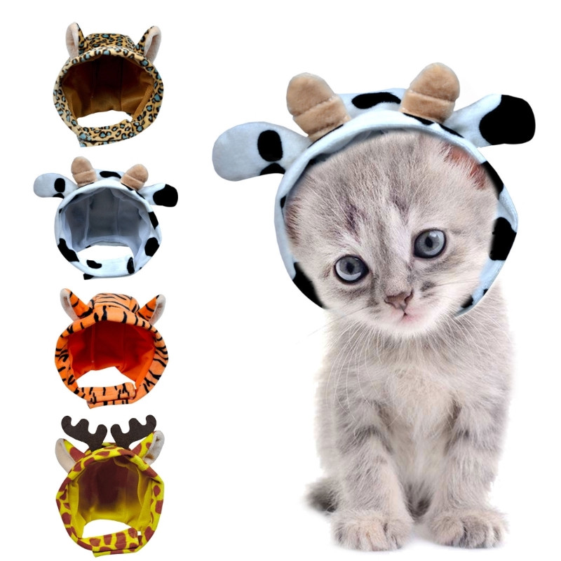Costum pentru animale de companie cu urechi Pălărie în formă de animal Accesorii pentru rochii cosplay de petrecere pentru pisici și câini de talie mică și medie