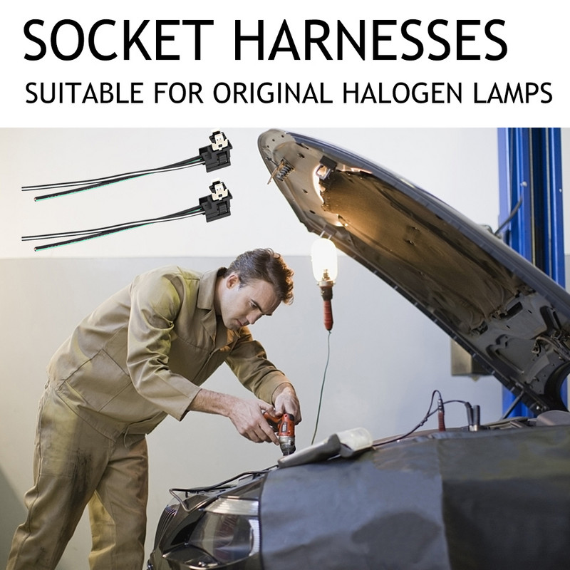 2 vnt. Automobilio halogeninės lempos priekinių žibintų lizdo laidų jungties kištuko adapterio laidas H1 H3 lemputės pakaitinei automobilio linijai