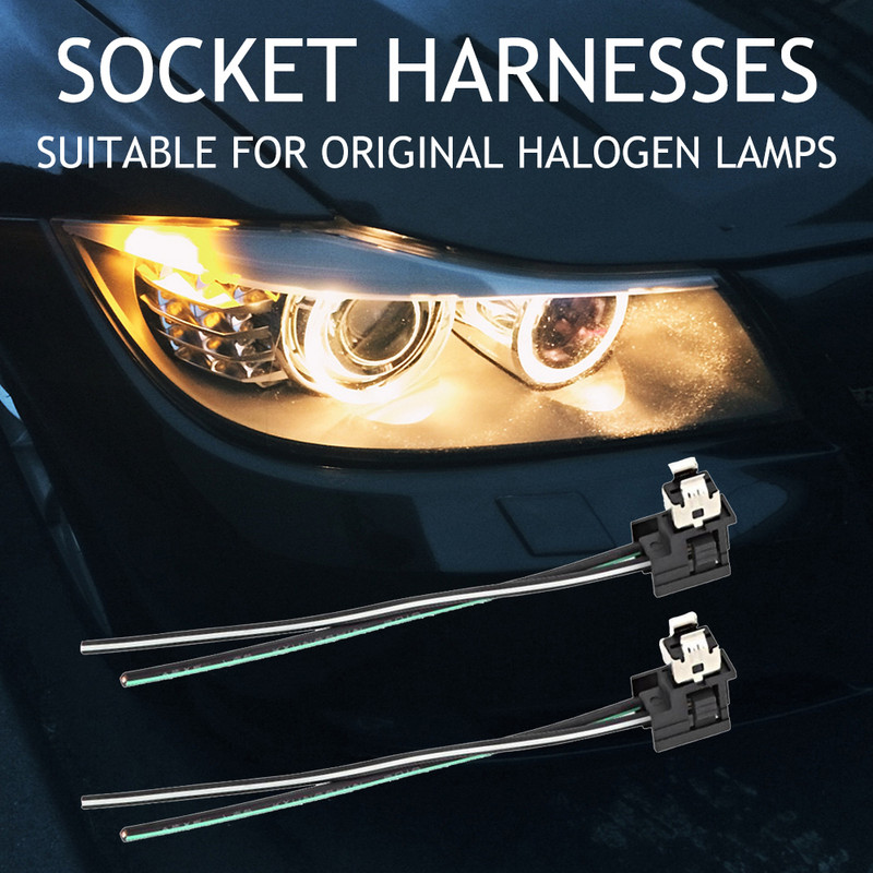 2 vnt. Automobilio halogeninės lempos priekinių žibintų lizdo laidų jungties kištuko adapterio laidas H1 H3 lemputės pakaitinei automobilio linijai
