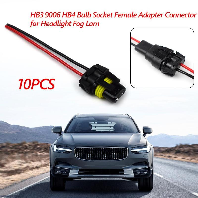 10 τμχ 9005 HB3 9006 HB4 Υποδοχές λαμπτήρων Θηλυκό προσαρμογέας για προβολείς ομίχλης Κλασικά χρώματα και απλός ανθεκτικός σχεδιασμός