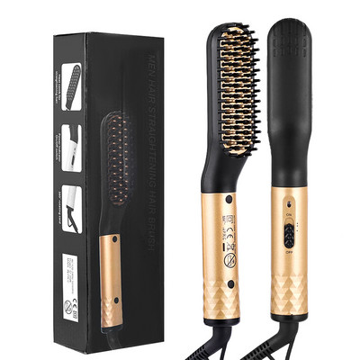 Professzionális hajfésűkefe szakállhasító Többfunkciós hajkiegyenesítő fésű hajcsavaró Gyorsan felmelegedő hajformázó eszközök