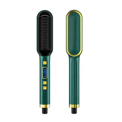 Elektriniai plaukų tiesintuvai 2 viename glotninamosios geležies LCD ekranas neigiamų jonų plaukų tiesinimo šepetys garbanojimo šukos plaukų garbanojimas