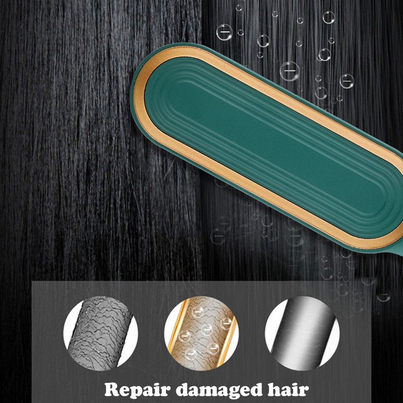 Elektriniai plaukų tiesintuvai 2 viename glotninamosios geležies LCD ekranas neigiamų jonų plaukų tiesinimo šepetys garbanojimo šukos plaukų garbanojimas