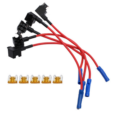 YUNPICAR 12V 5A szabványos autó Adjon hozzá egy áramköri biztosítékot csap adapter Mini ATM APM lapát biztosítéktartó 5 db-os csomag