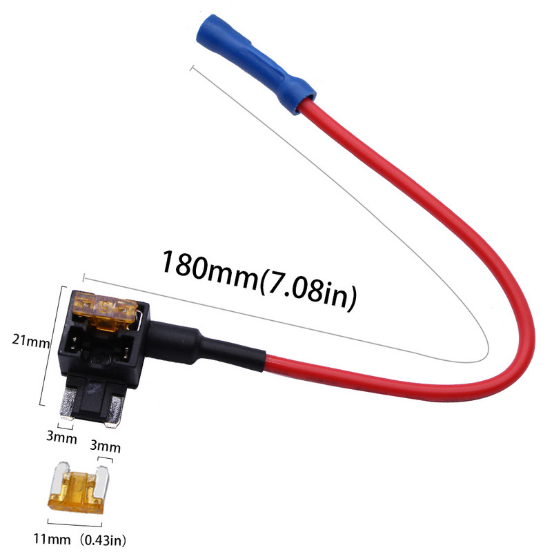 YUNPICAR 12V 5A szabványos autó Adjon hozzá egy áramköri biztosítékot csap adapter Mini ATM APM lapát biztosítéktartó 5 db-os csomag