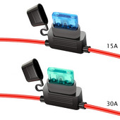 YUNPICAR ATC/ATO 15A 30A soros biztosítéktartó 16 méretű kábelköteg 12V szabványos dugaszolóaljzat 1 db