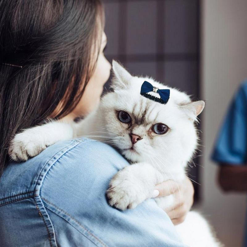 Plaukų segtukai šunims Bowknot Galvos apdangalai Naminių gyvūnėlių plaukų baretai katėms Mieli naminių gyvūnėlių priedai priežiūros reikmenys