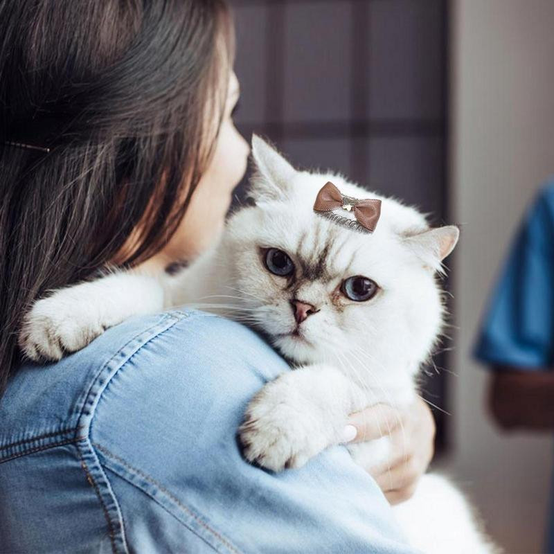 Plaukų segtukai šunims Bowknot Galvos apdangalai Naminių gyvūnėlių plaukų baretai katėms Mieli naminių gyvūnėlių priedai priežiūros reikmenys