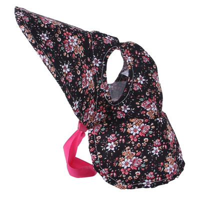 67JE Ρυθμιζόμενο καπάκι προσωπίδας για κατοικίδια Αθλητικά καπέλα εξωτερικού χώρου Σκύλος για γάτα Floral Μεγάλο Γείσο