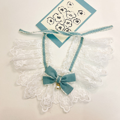 Uus lemmikloomakassi kaelarihm, printsessi stiilis pitsiga lemmiklooma tilgarätik rinnarätt, moodne lemmikloomatarbed