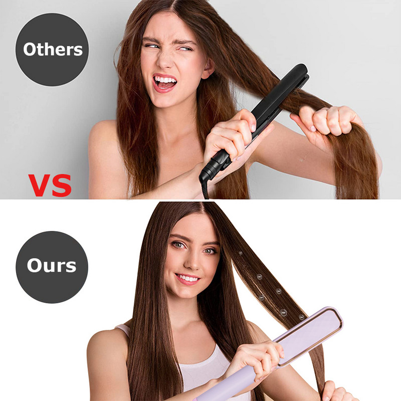 Hajvasaló kefe fűtőfésű Elektromos fésűs kiegyenesítő Forrázásgátló simítókefe LCD többfunkciós fésű