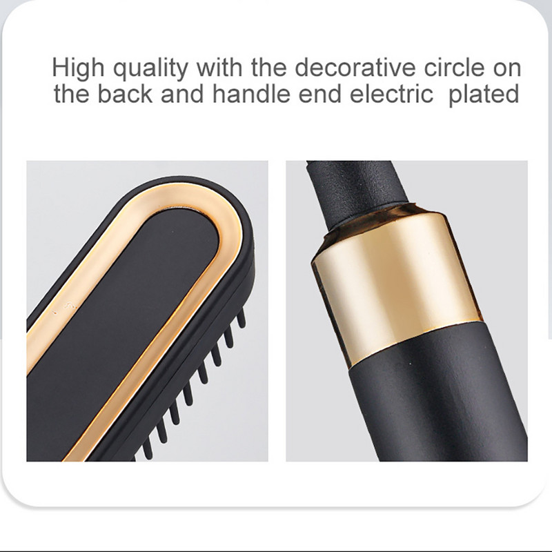 2 u 1 Pegla za kosu Muški češalj za bradu Turmalin Keramička četka za uvijač kose Češalj za kosu Pegla za kovrčanje kose Četka za kosu