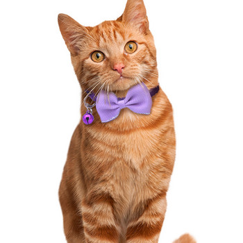 1PC Pet Collar New Pet Bow Bell Collars Сладки котешки нашийници Зоотовари Многоцветен регулируем инструмент за превръзка за домашни любимци Аксесоари за домашни любимци
