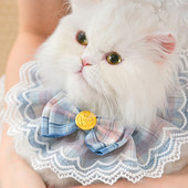 Φουλάρι για κατοικίδια Saliva Πετσέτα κολάρο γάτας Σαλιάρα για κατοικίδια με γιακά φιόγκους Δαντελένια σαλιάρες για μικρά, μεσαία, μεγάλα σκυλιά και γάτες