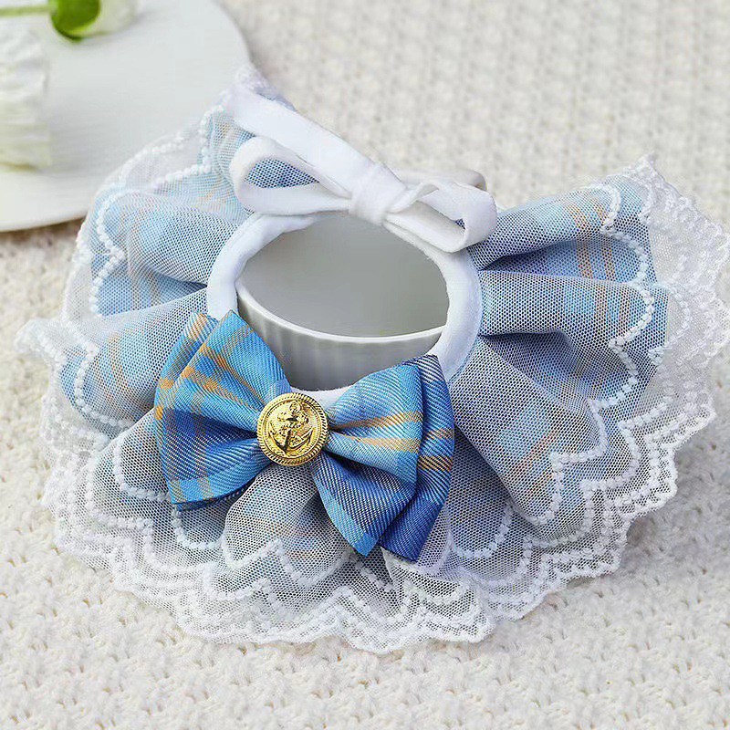 Φουλάρι για κατοικίδια Saliva Πετσέτα κολάρο γάτας Σαλιάρα για κατοικίδια με γιακά φιόγκους Δαντελένια σαλιάρες για μικρά, μεσαία, μεγάλα σκυλιά και γάτες