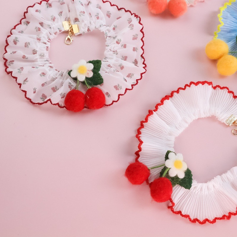 Ogrlice za kućne ljubimce Slatki mačji vrat Pseća čipkana mašna Nakit Dekoracija trešnjinog cvijeta Oprema za kućne ljubimce Pribor