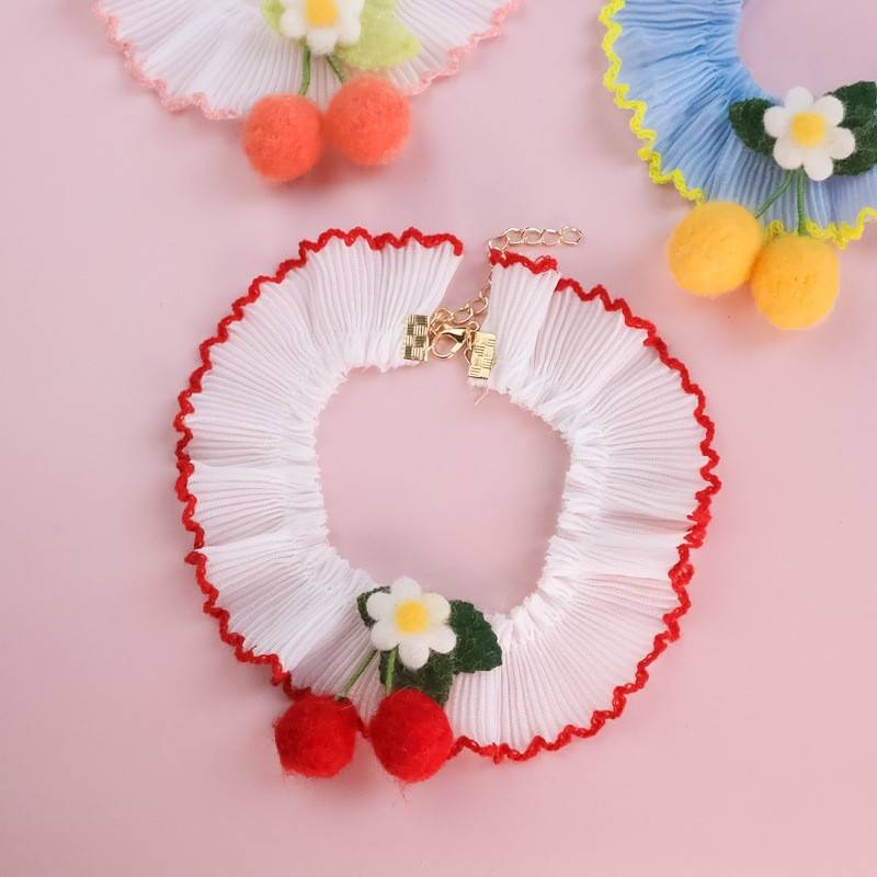 Ogrlice za kućne ljubimce Slatki mačji vrat Pseća čipkana mašna Nakit Dekoracija trešnjinog cvijeta Oprema za kućne ljubimce Pribor