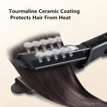 Професионален термостат с четири скорости Права коса Шина за бретон Шина Парна преса за коса Домакински фризьорски инструменти Дамски