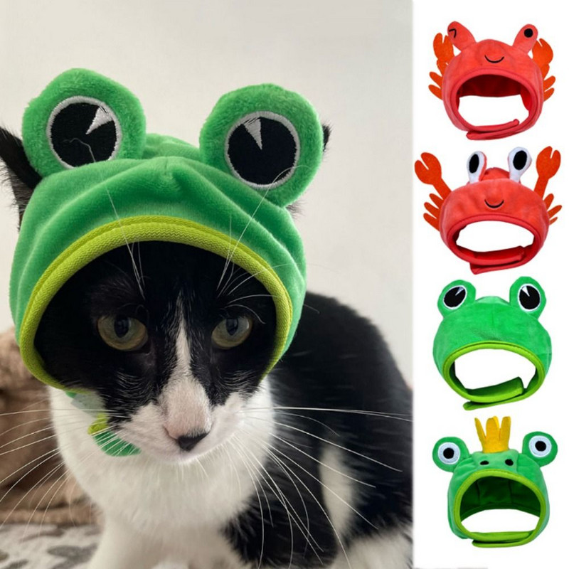 Halloween húsvéti kisállat jelmez Újdonság Rák Homár Béka Kalap macska kölyökkutyához Kutya sapka Puha fejfedő születésnapi bulihoz