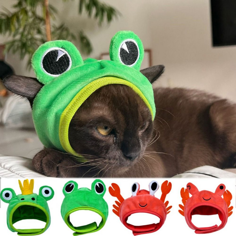 Halloween húsvéti kisállat jelmez Újdonság Rák Homár Béka Kalap macska kölyökkutyához Kutya sapka Puha fejfedő születésnapi bulihoz