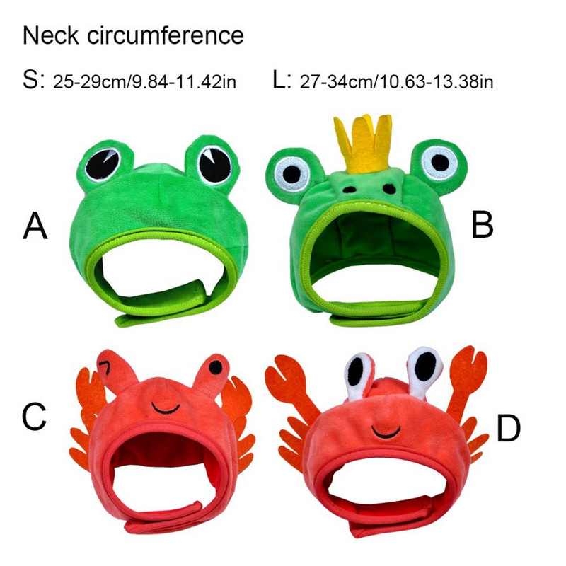 Halloween húsvéti kisállat jelmez Újdonság Rák Homár Béka Kalap macska kölyökkutyához Kutya sapka Puha fejfedő születésnapi bulihoz