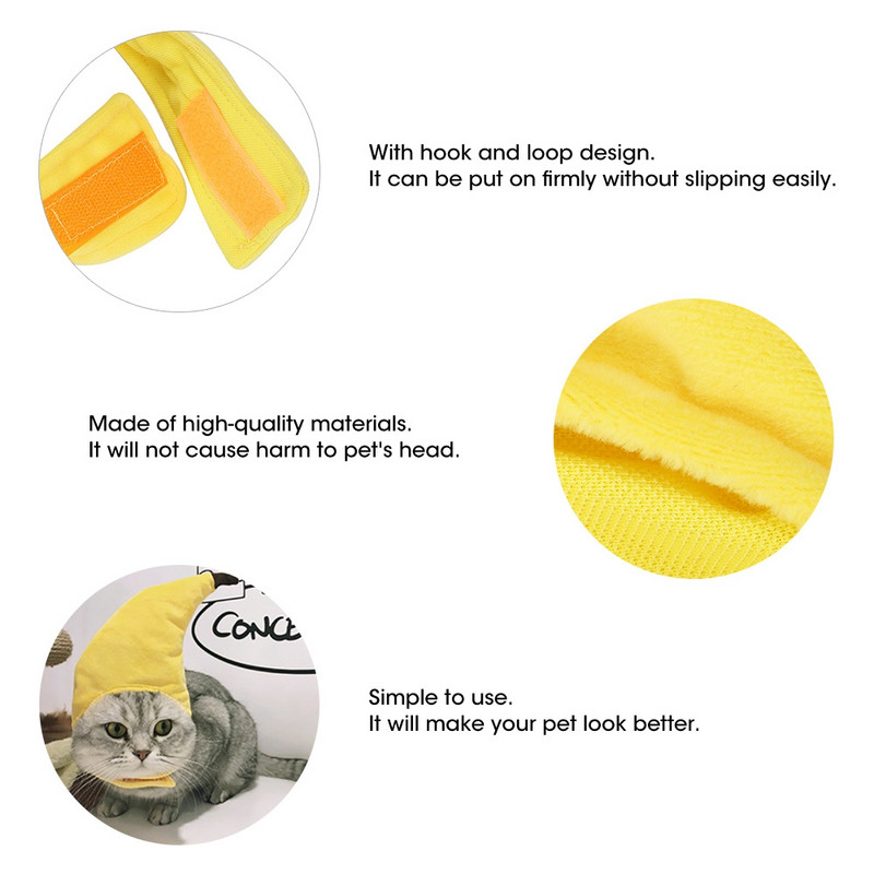 Loominguline naljakas lemmikloomakoera kassi mütsi kostüüm Banaanimüts peo cosplay tarvikud fotorekvisiidid peakatted