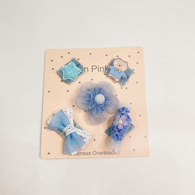 5 tk/komplekt Armsad koera juukseklambrid kutsika juuksenõel Pet Cat Käsitsi valmistatud juuksenõel Lemmiklooma vibu juuste aksessuaarid Mitmevärviline pikk villane lemmiklooma peakate