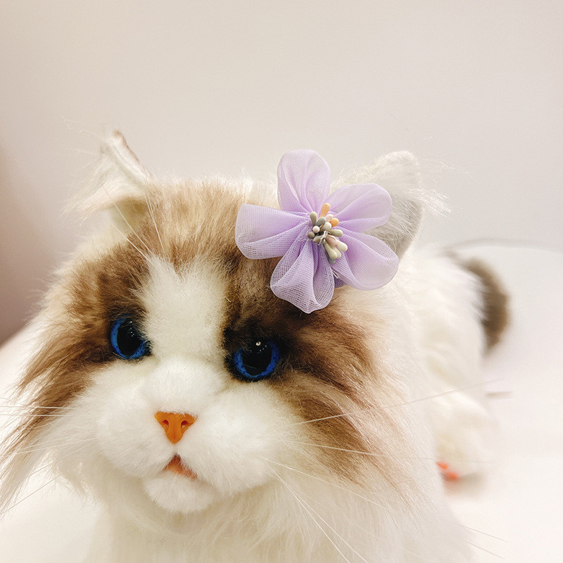 5 tk/komplekt Armsad koera juukseklambrid kutsika juuksenõel Pet Cat Käsitsi valmistatud juuksenõel Lemmiklooma vibu juuste aksessuaarid Mitmevärviline pikk villane lemmiklooma peakate