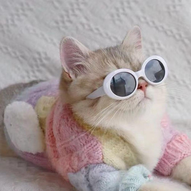Ochelari de soare de modă pentru animale de companie Ochelari de vedere pentru cățeluș, pisică solidă, câine mic, ochelari universali amuzanți pentru animale de companie