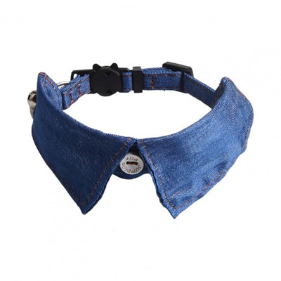 Stilingas languotas lankelis kačių apykaklės reguliuojamas kostiumas mažiems šunims katėms Minkštas džinsinis audinys vestuvėms