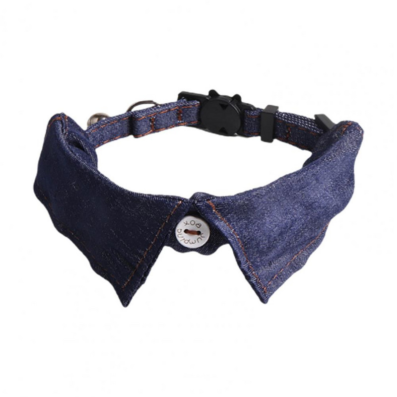 Stilingas languotas lankelis kačių apykaklės reguliuojamas kostiumas mažiems šunims katėms Minkštas džinsinis audinys vestuvėms