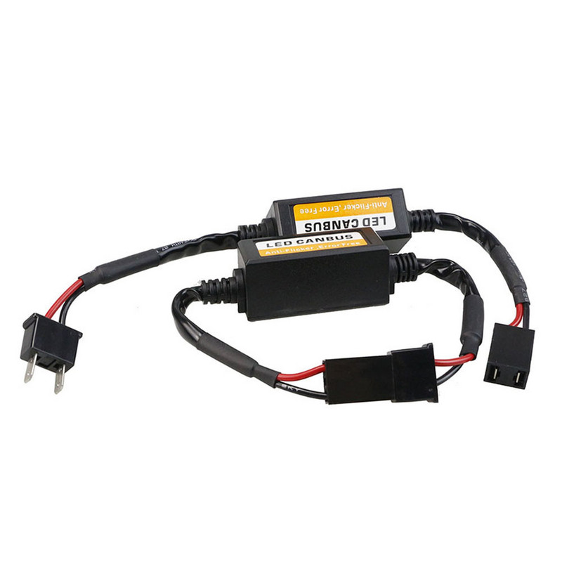 2 vnt H7 LED priekinių žibintų dekoderio adapteris „Canbus“ nuo mirgėjimo saugos diržų lemputės rezistoriaus dekoderio įspėjimo klaidos panaikintuvas