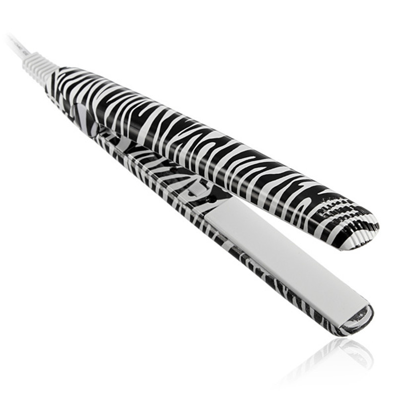 Mini nešiojamas elektrinis plaukų plokščias geležinis lazdelėlis šukuosenų formavimas kelioninis keraminis zebra tiesinimo įrankis tiesinantis kutais