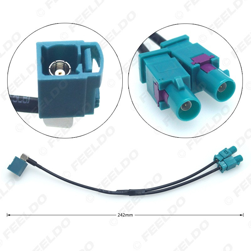 Radio antena no 1 FAKRA2-Z sieviešu galvas līdz 2 FAKRA2-Z vīriešu galvas