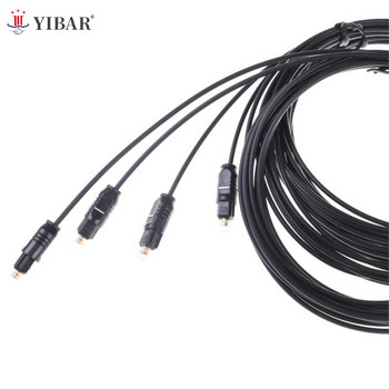 Издръжлив черен цифров аудио кабел с оптични влакна TOSLink 1,5M 2M 3M 5M