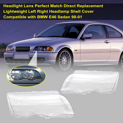 Durable Headlight Lens  Protective Compact Headlight Lens Shell  Left Right Headlamp Cover 63136902766 63126902754