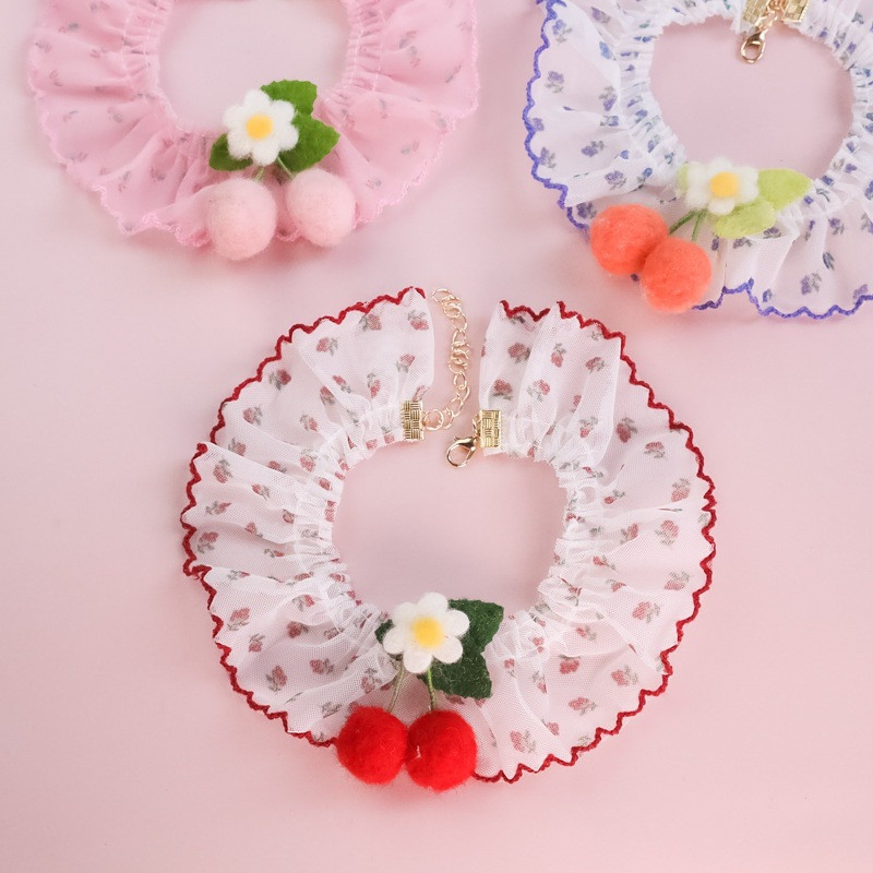 Lemmiklooma kaelarihmad Kassi kaelarihmad Koerte pits vibusõlme ehted kirsikujuline õie kaunistus kaelarihm armas armas kassitarvikud lemmikloomatarbed