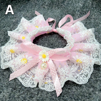 Lemmiklooma kikisõlme kaelarihm armas pitsvõrgust tikandid Lemmiklooma rinnatüki röhitsemisega riidest kaelaside Koera kassi kaelakee kaelarihm väikestele keskmistele koertele kassidele