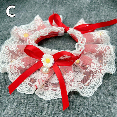 Lemmiklooma kikisõlme kaelarihm armas pitsvõrgust tikandid Lemmiklooma rinnatüki röhitsemisega riidest kaelaside Koera kassi kaelakee kaelarihm väikestele keskmistele koertele kassidele