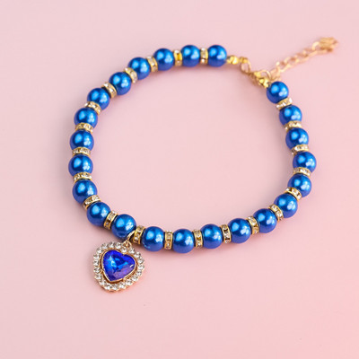 Cirkon Srce Dodaci za mačke Perle za rođendansku zabavu Ogrlice za pse Biserni lanac Ogrlica za mačke Princeza Obojeni proizvodi za kućne ljubimce