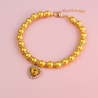 Cirkon Srce Dodaci za mačke Perle za rođendansku zabavu Ogrlice za pse Biserni lanac Ogrlica za mačke Princeza Obojeni proizvodi za kućne ljubimce