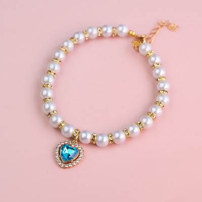 Cirkon Srce Dodaci za mačke Perle za rođendansku zabavu Ogrlice za pse Biserni lanac Ogrlica za mačke Princeza Obojeni proizvodi za kućne ljubimce