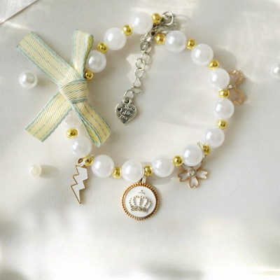 NOVI Ukras s bisernom ogrlicom za kućne ljubimce Podesiva ogrlica s dizajnom kopče od jastoga Pribor za vrat kućnih ljubimaca Oprema za kućne ljubimce