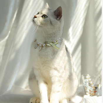 Στολίδι με μαργαριτάρι κολάρο για γάτα με ρυθμιζόμενο κούμπωμα αστακού Κολιέ Σχέδιο κολιέ Αξεσουάρ λαιμού κατοικίδιων προμήθειες για κατοικίδια