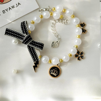 Ukras s bisernom ogrlicom za kućne ljubimce Podesiva ogrlica s dizajnom kopče od jastoga Pribor za vrat kućnih ljubimaca Oprema za kućne ljubimce