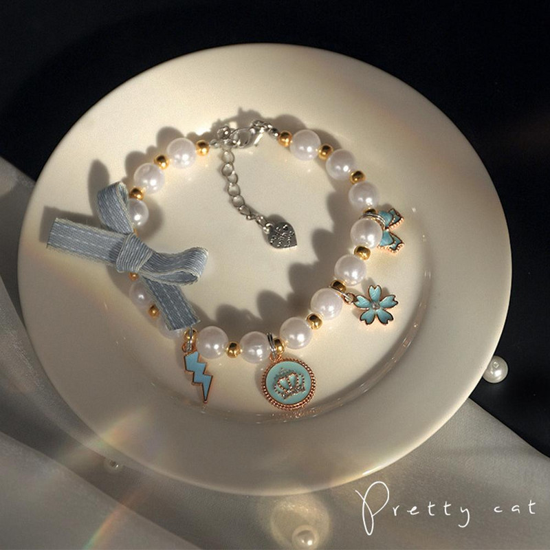 Ukras s bisernom ogrlicom za kućne ljubimce Podesiva ogrlica s dizajnom kopče od jastoga Pribor za vrat kućnih ljubimaca Oprema za kućne ljubimce