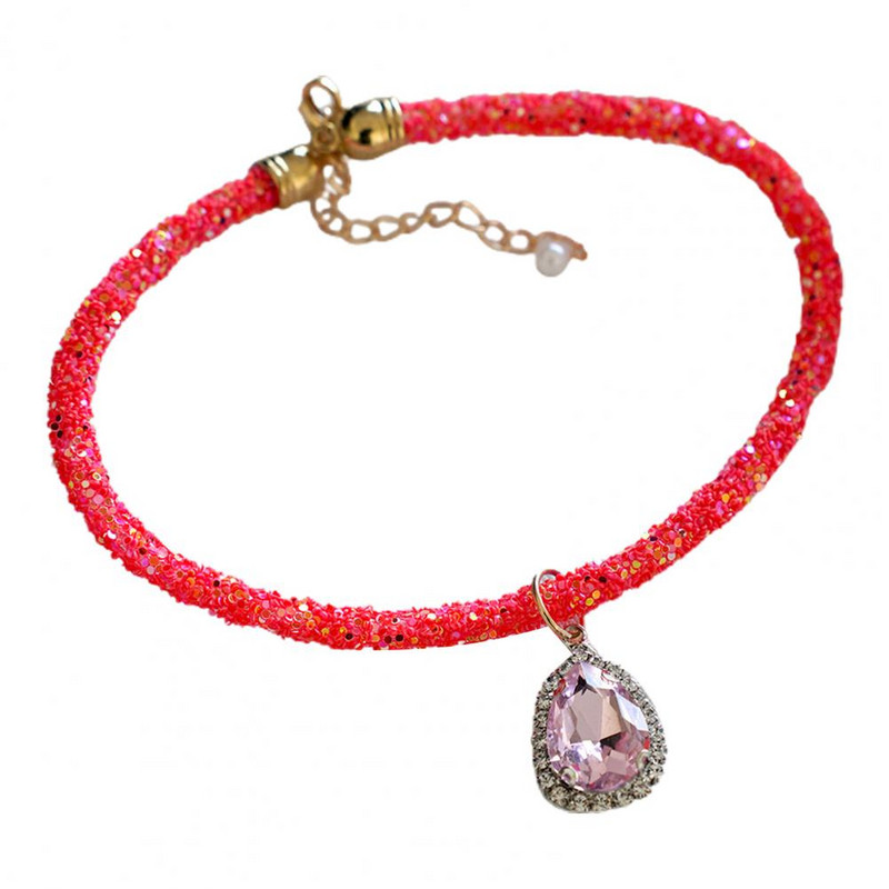 Ilus Pet Cat Rhinestone kaelarihm Ehted Kassi kaelarihm Peene töötlusega kleit üles