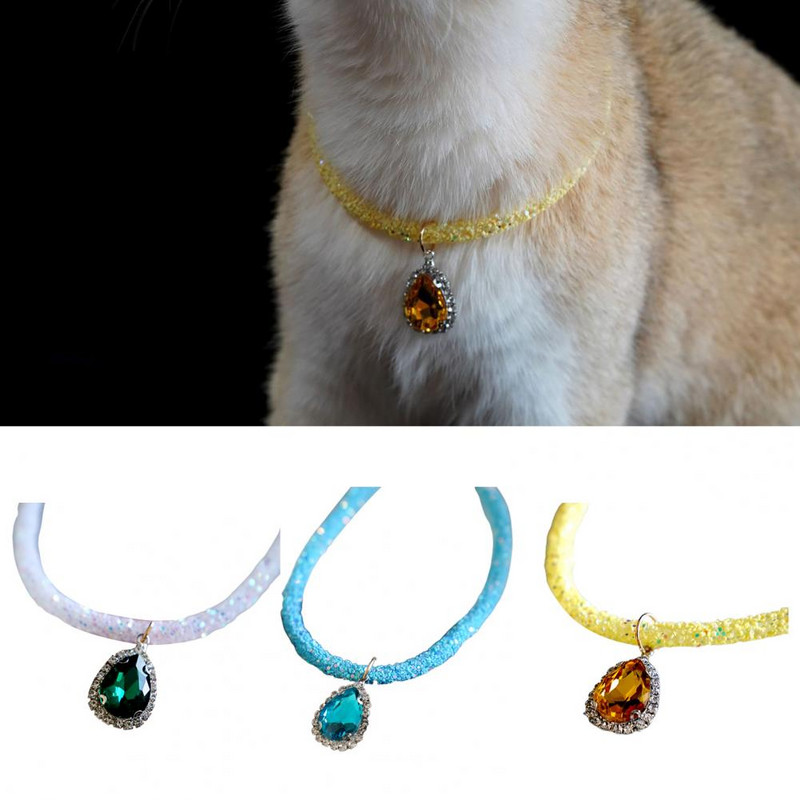 Kassi kaelakee Lemmiklooma kaelakee Läikiv elegantne pilkupüüdev atraktiivne lemmiklooma kassi kivist kaelarihm ehted lemmikloomatarbed