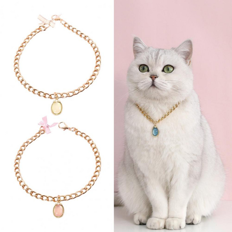 Koera kaelarihm peene töötlusega kassi kaelakee lemmiklooma koera kassi võlts kalliskivist ripats kaelaring