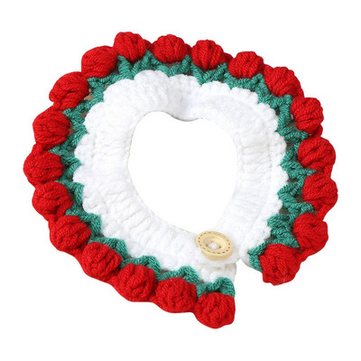 Χαριτωμένο πλεκτό κολάρο γάτας Καρτούν Φουλάρι γάτα Παπιγιόν Αξεσουάρ ομορφιάς για γάτα με κολιέ κουδούνι γατάκι Χειροποίητο γιακά σκύλου για γάτα